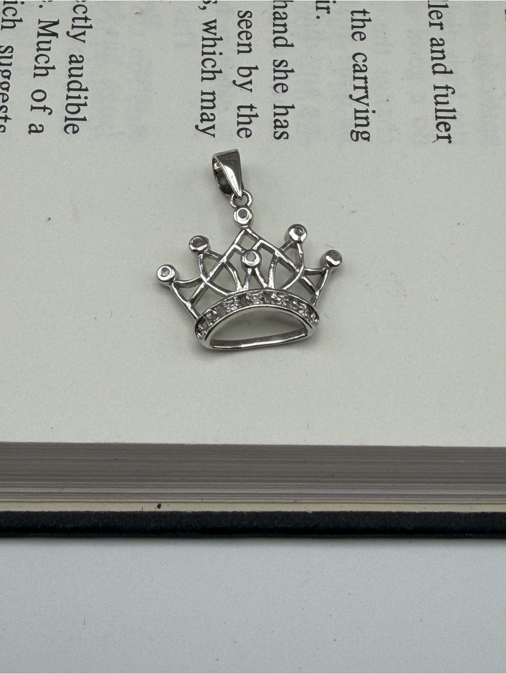 .925 Sterling Silver Crown Pendant Necklace Charm -NWOT